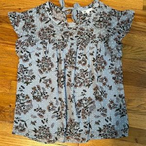 Blue floral blouse